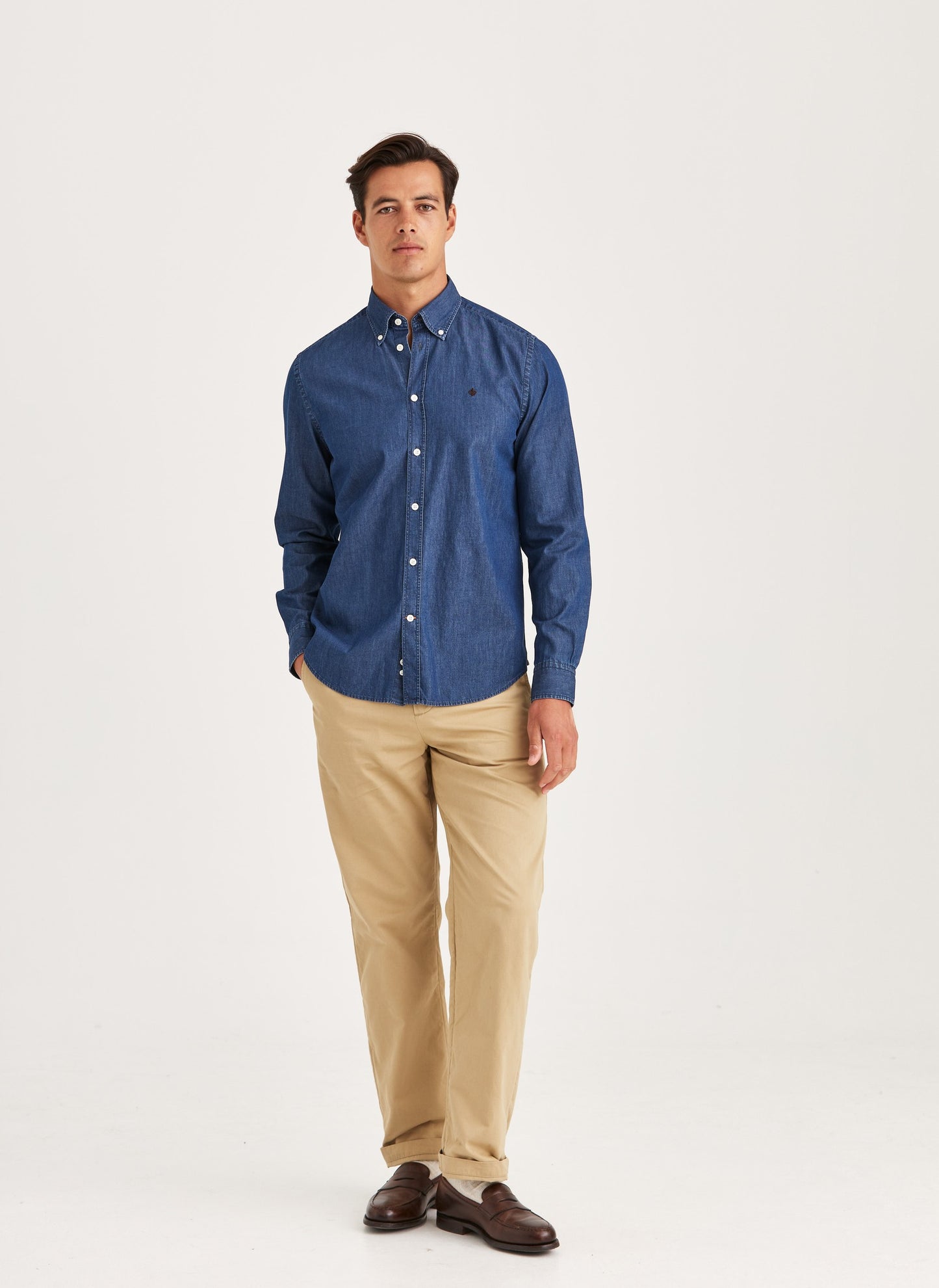 Morris Light Denim Shirt Blue