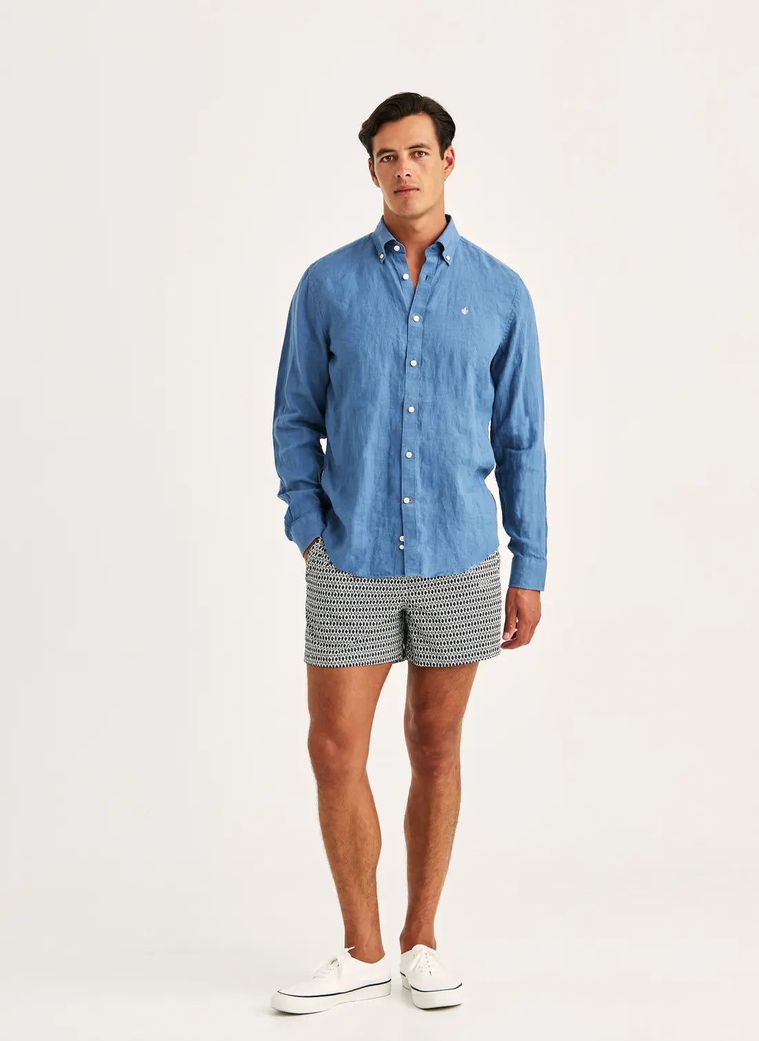 Morris Douglas Linen Shirt Blue 58 - Mojo Independent Store