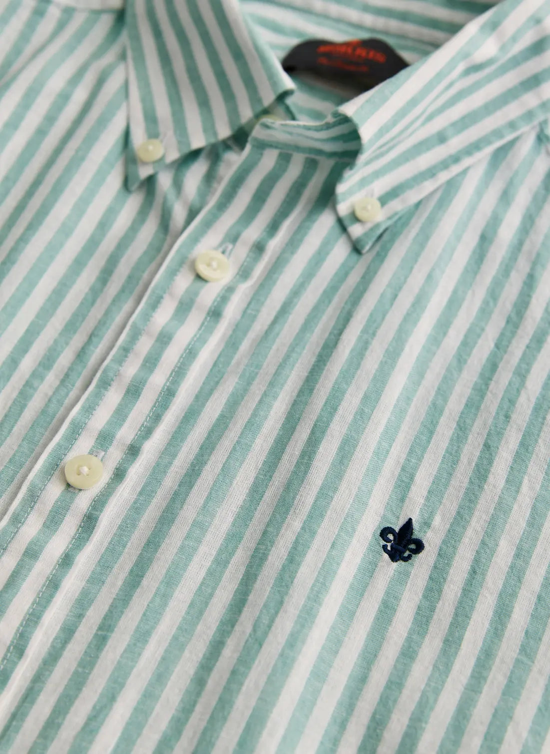 Morris Douglas Linen Stripe Shirt Classic Fit Green - Mojo Independent Store