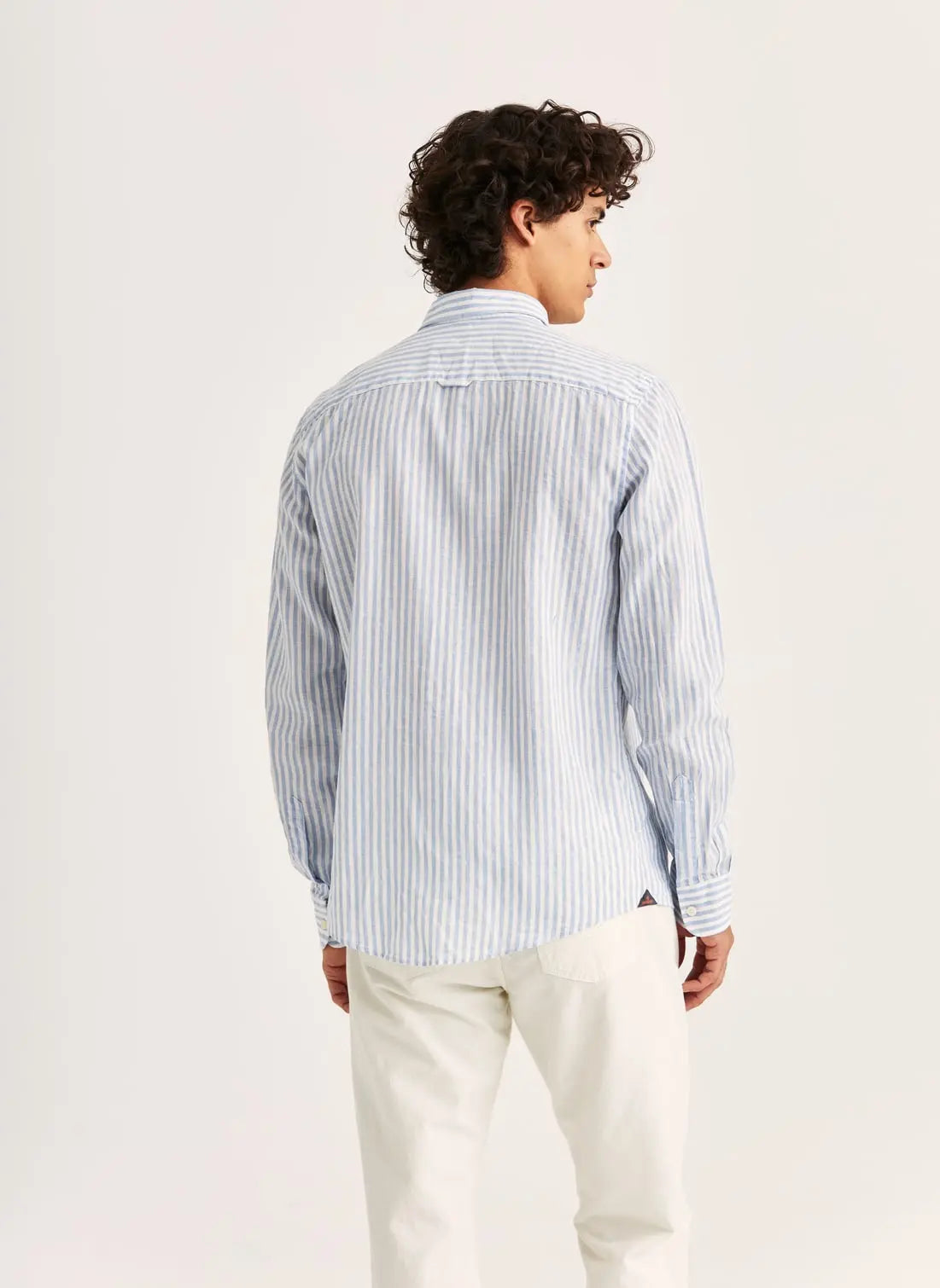 Morris Douglas Linen Stripe Blue 55 - Mojo Independent Store