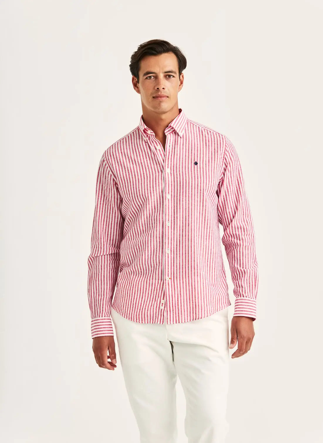 Morris Douglas Linen Stripe Red - Mojo Independent Store