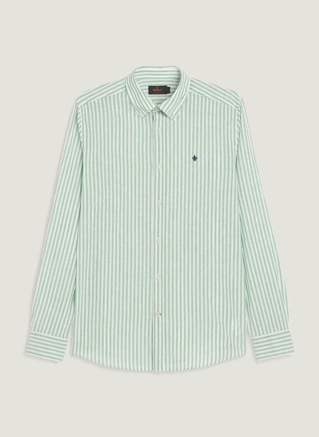 Morris Douglas Linen Stripe Shirt Classic Fit Green - Mojo Independent Store