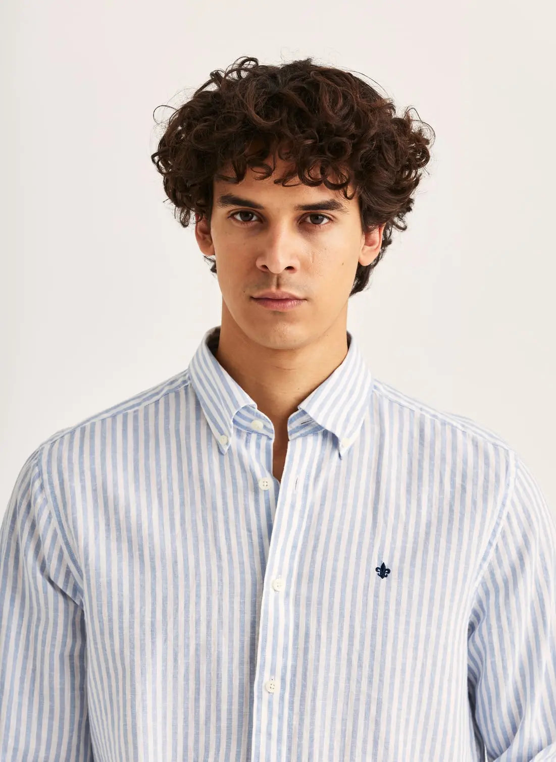 Morris Douglas Linen Stripe Blue 55 - Mojo Independent Store