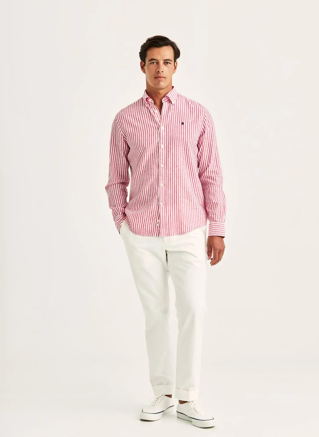 Morris Douglas Linen Stripe Red - Mojo Independent Store