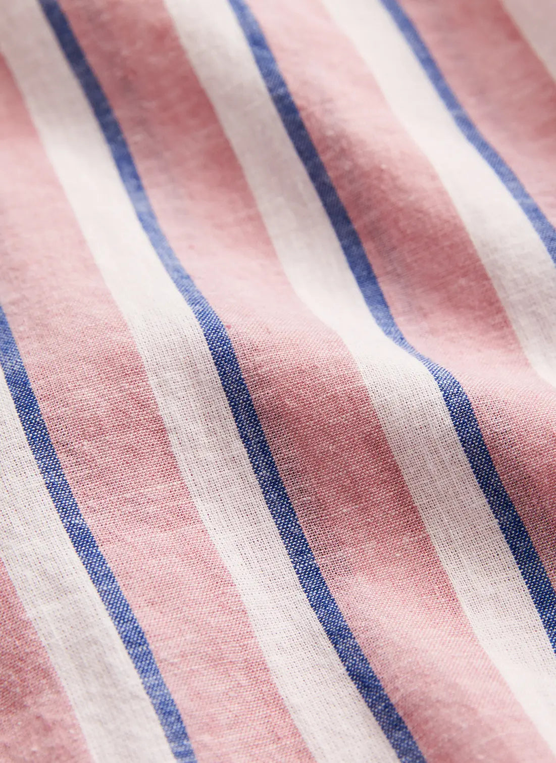 Morris Douglas Linen Mix Stripe Shirt 32 Pink