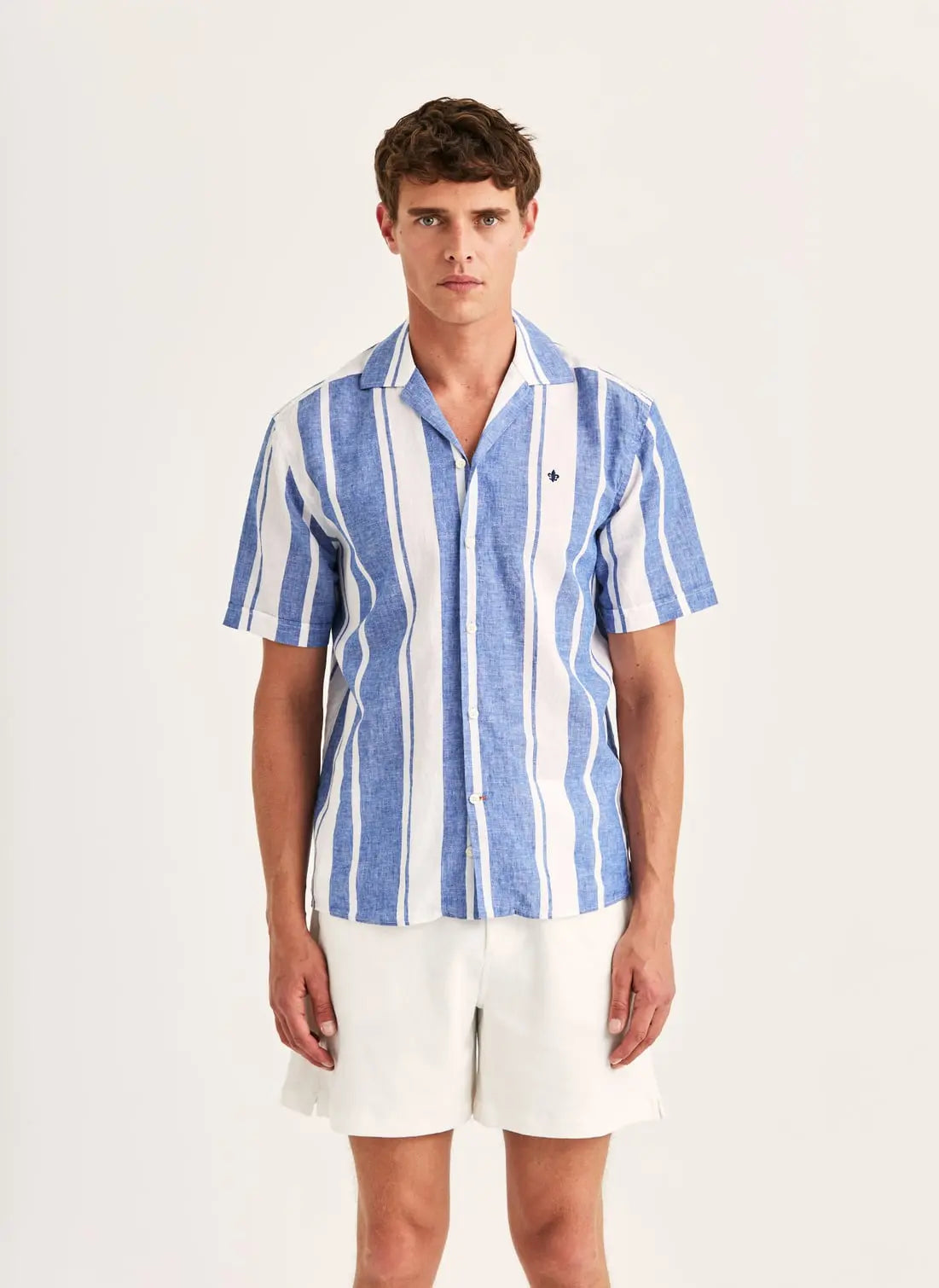 Morris Resort Linen SS Shirt Blue - Mojo Independent Store