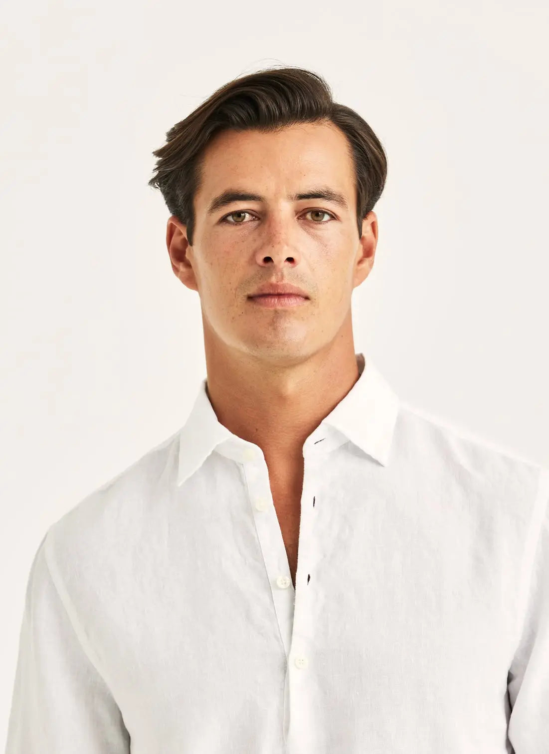 Morris Linen Popover Shirt Off White - Mojo Independent Store