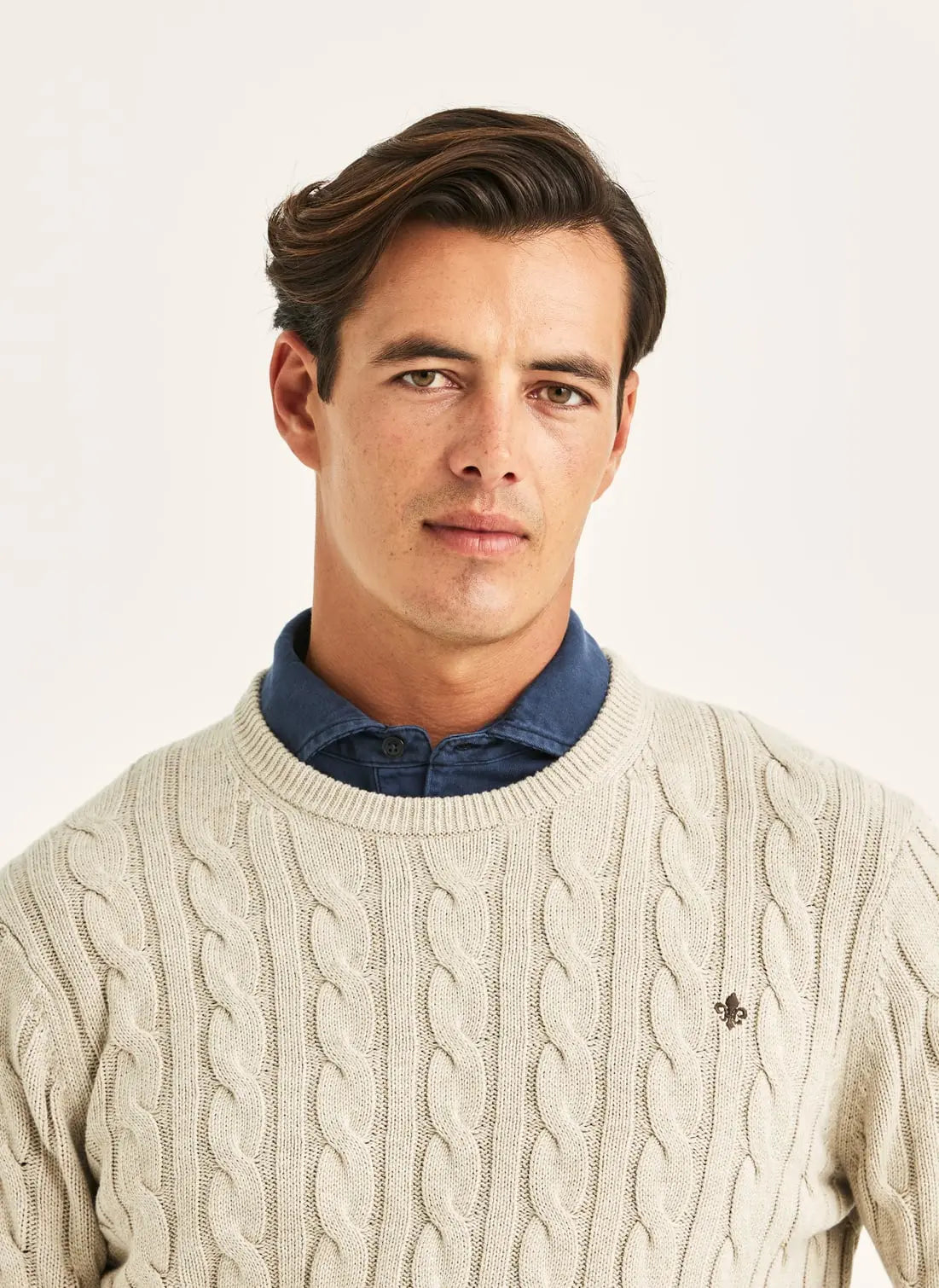 Morris Ethan Cable Oneck Khaki - Mojo Independent Store