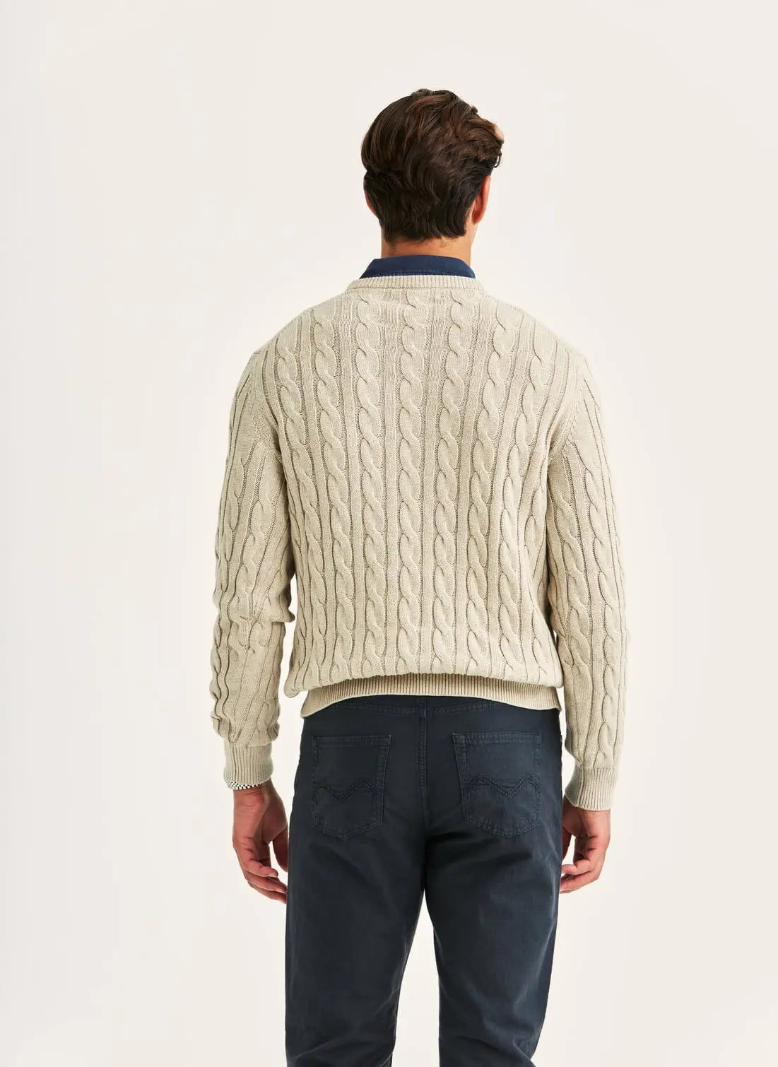 Morris Ethan Cable Oneck Khaki - Mojo Independent Store