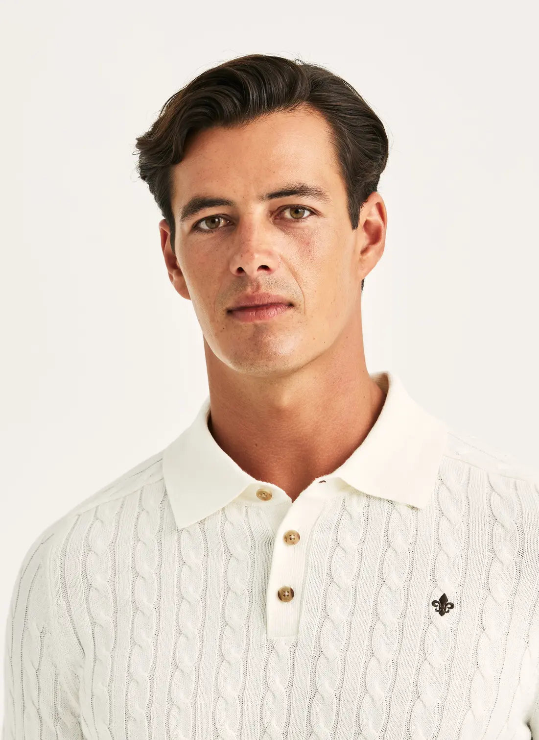 Morris Lancaster Cable Polo Off White - Mojo Independent Store