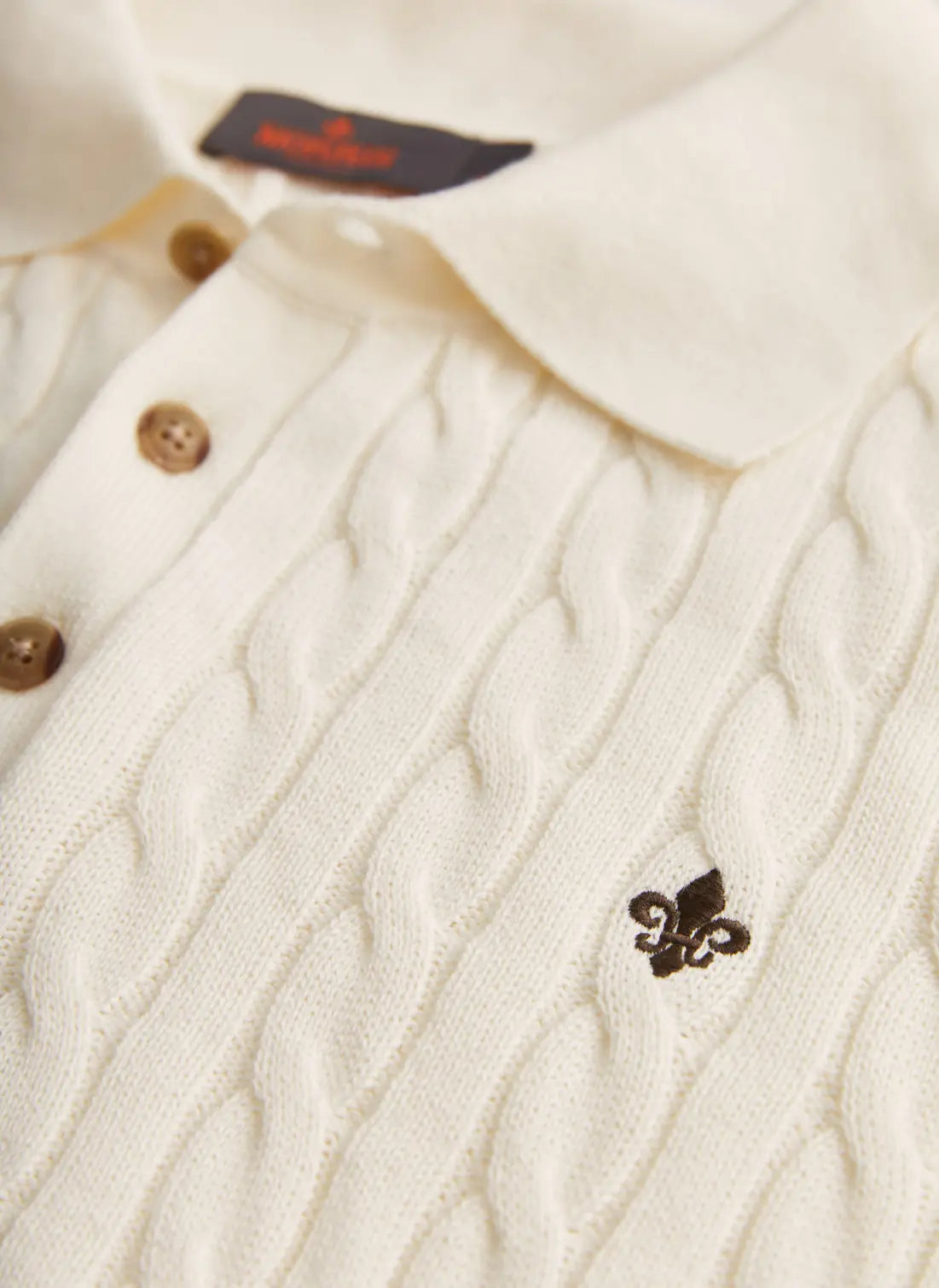 Morris Lancaster Cable Polo Off White - Mojo Independent Store