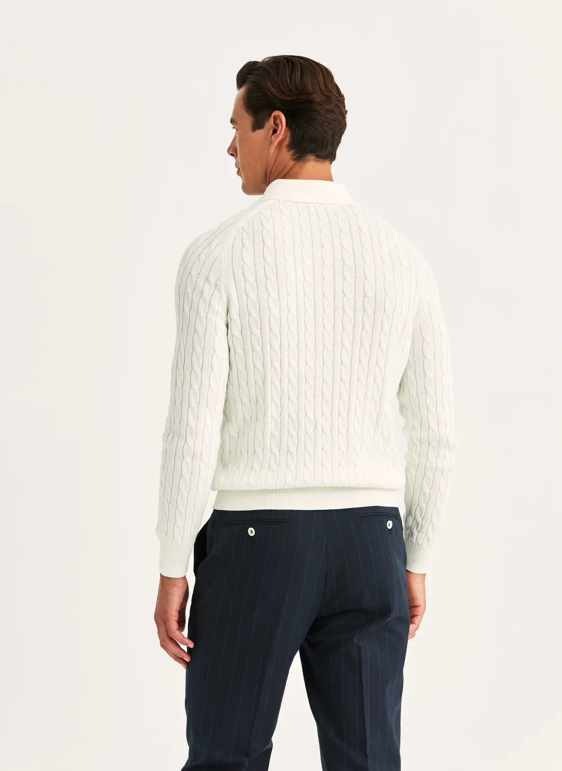Morris Lancaster Cable Polo Off White - Mojo Independent Store