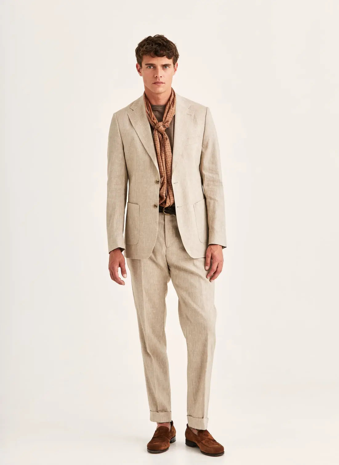 Morris Jack Linen Suit Trouser Khaki - Mojo Independent Store