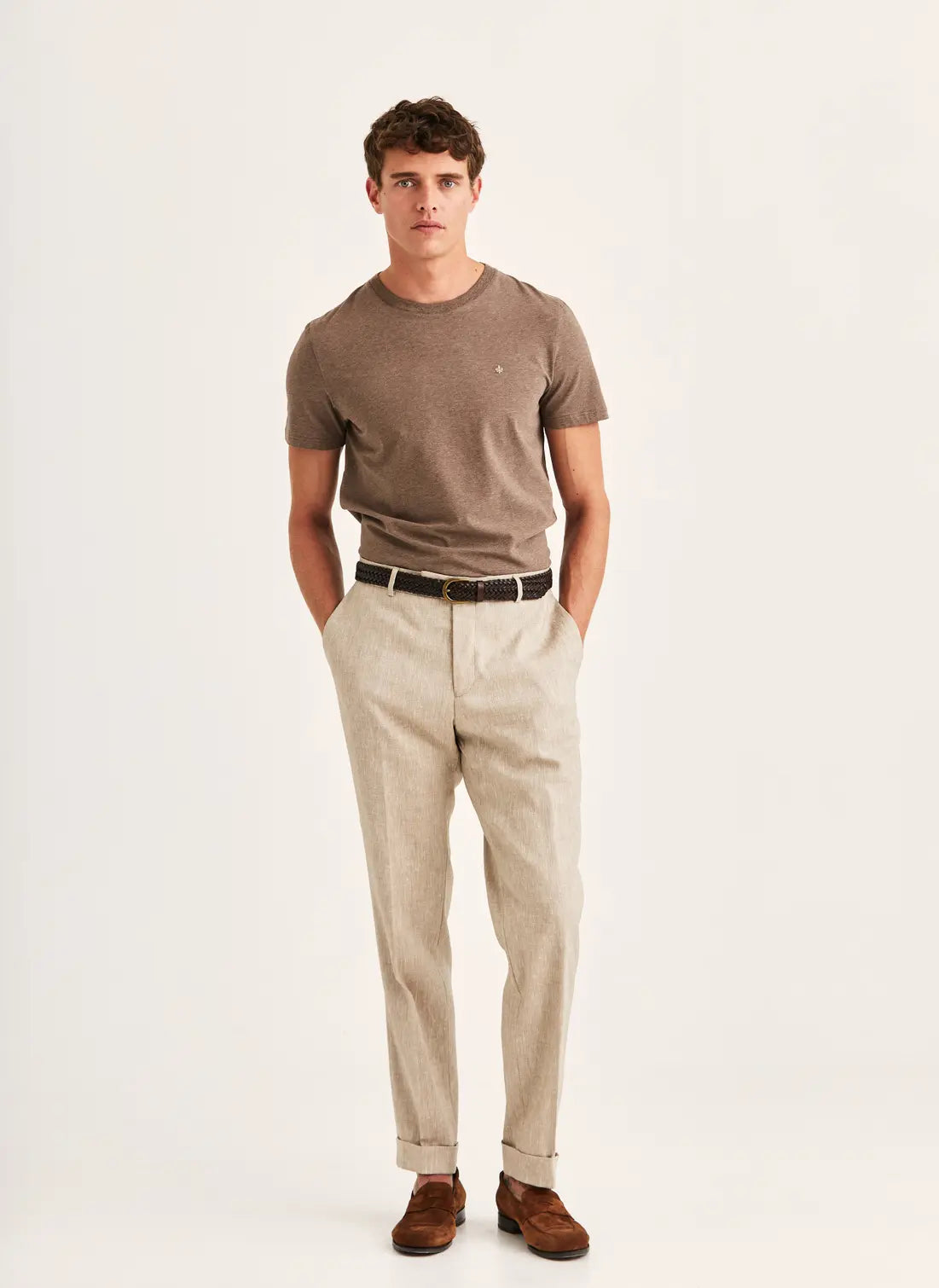 Morris Jack Linen Suit Trouser Khaki - Mojo Independent Store