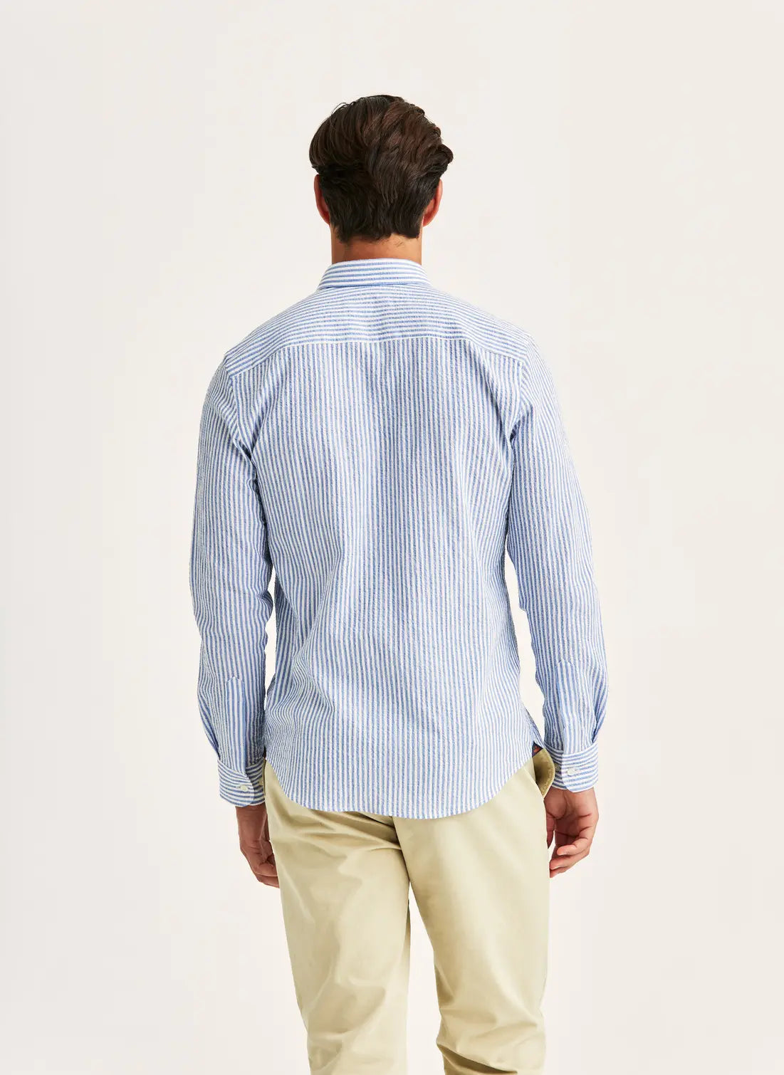 Morris Seersucker Shirt Light Blue - Mojo Independent Store
