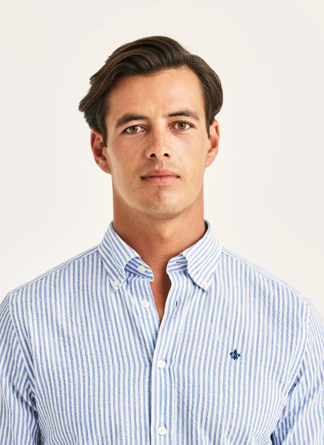 Morris Seersucker Shirt Light Blue - Mojo Independent Store