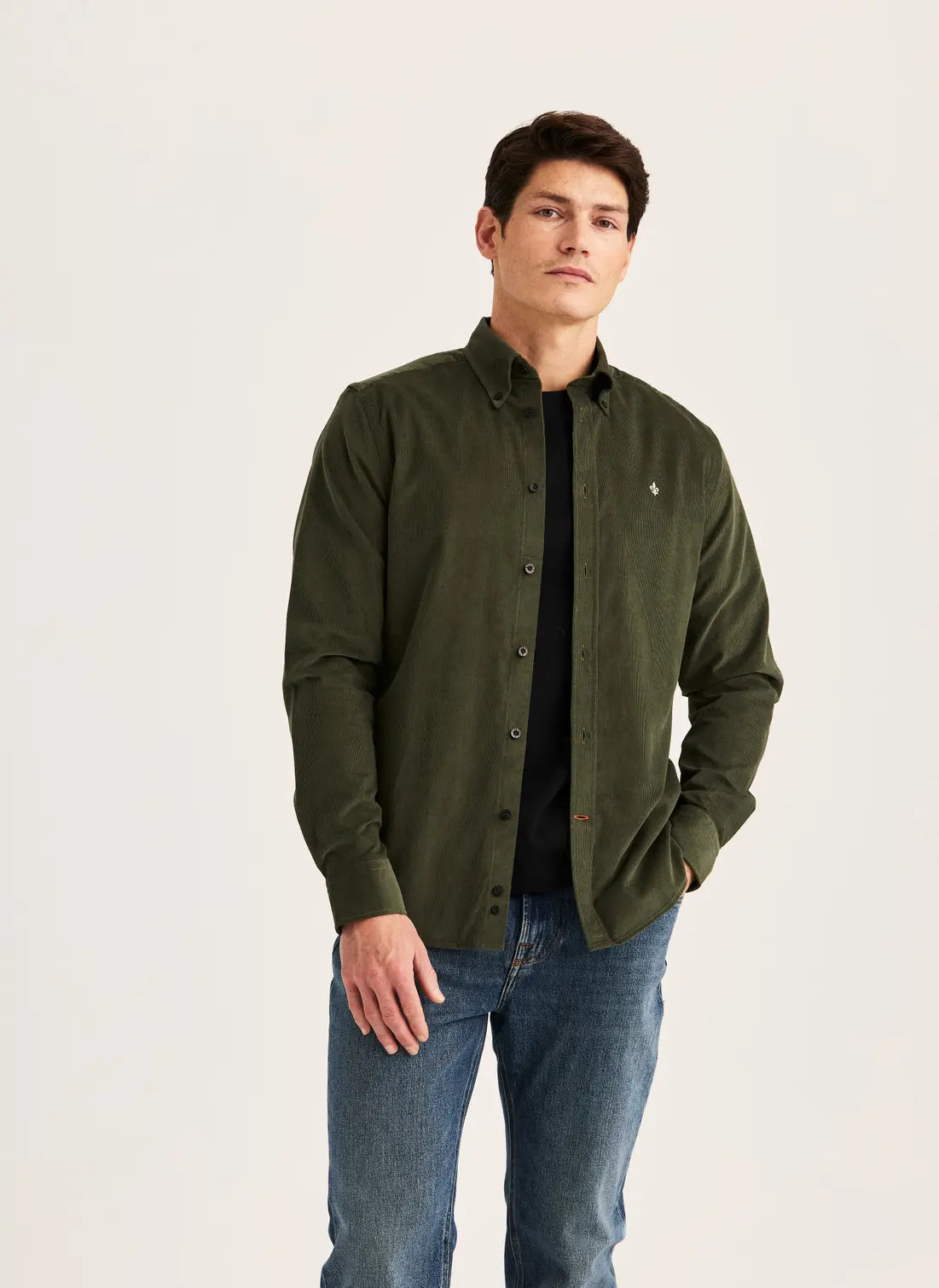 Morris Douglas Cord Shirt Olive