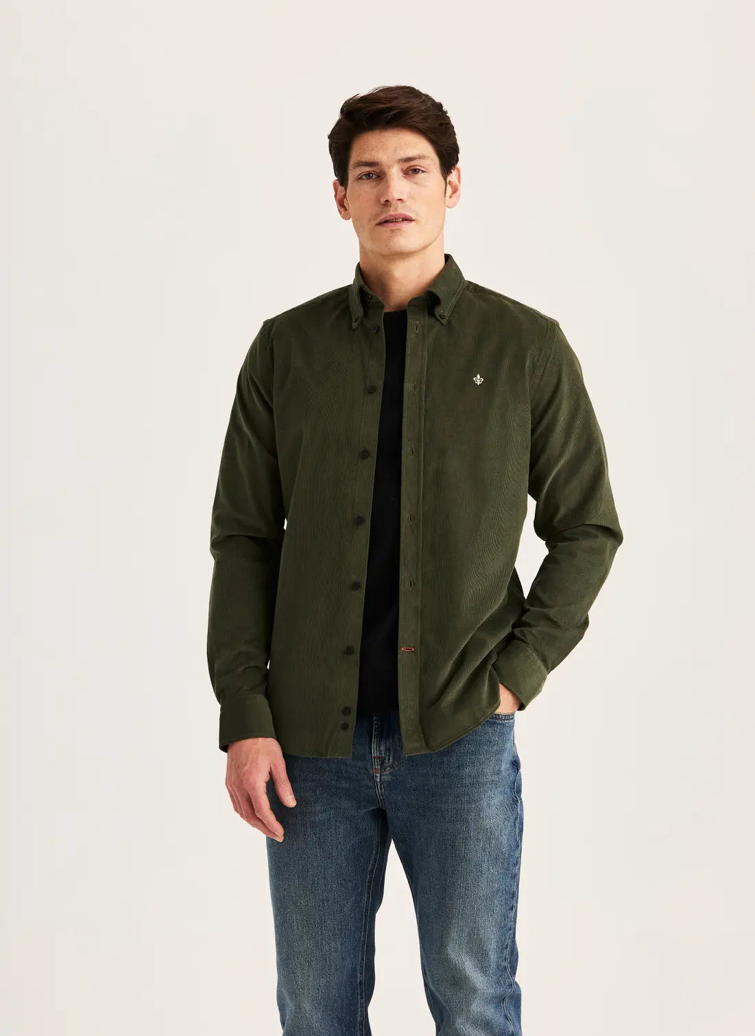 Morris Douglas Cord Shirt Olive