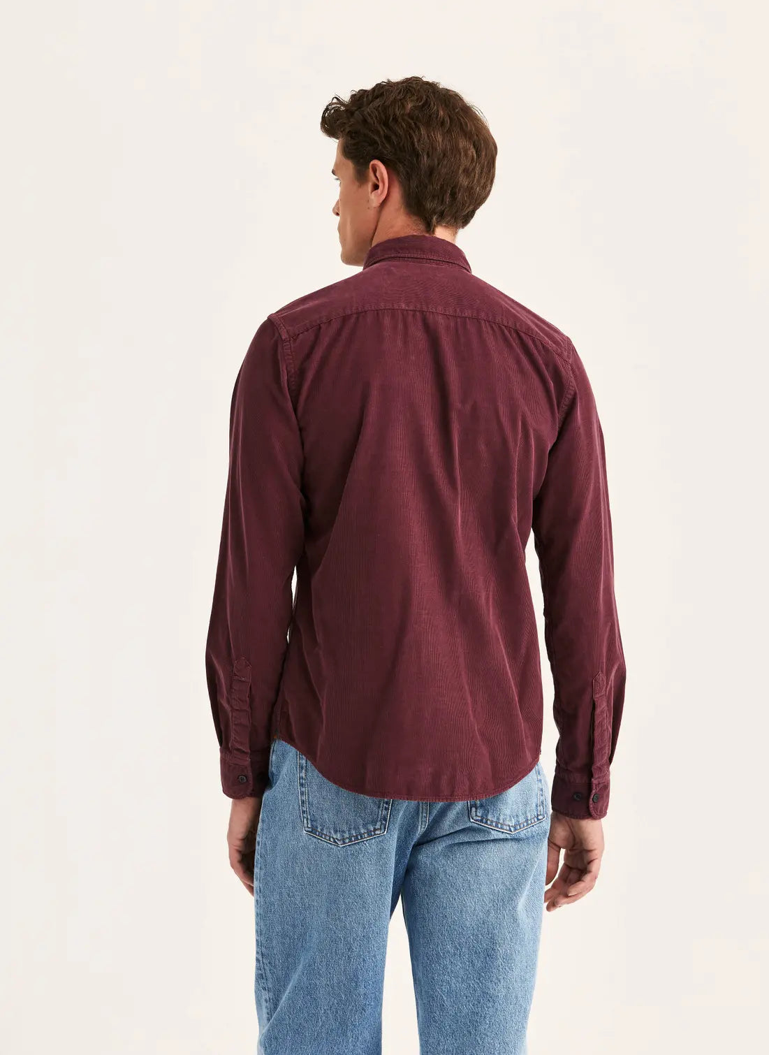 Morris Douglas Cord Shirt Wine Red