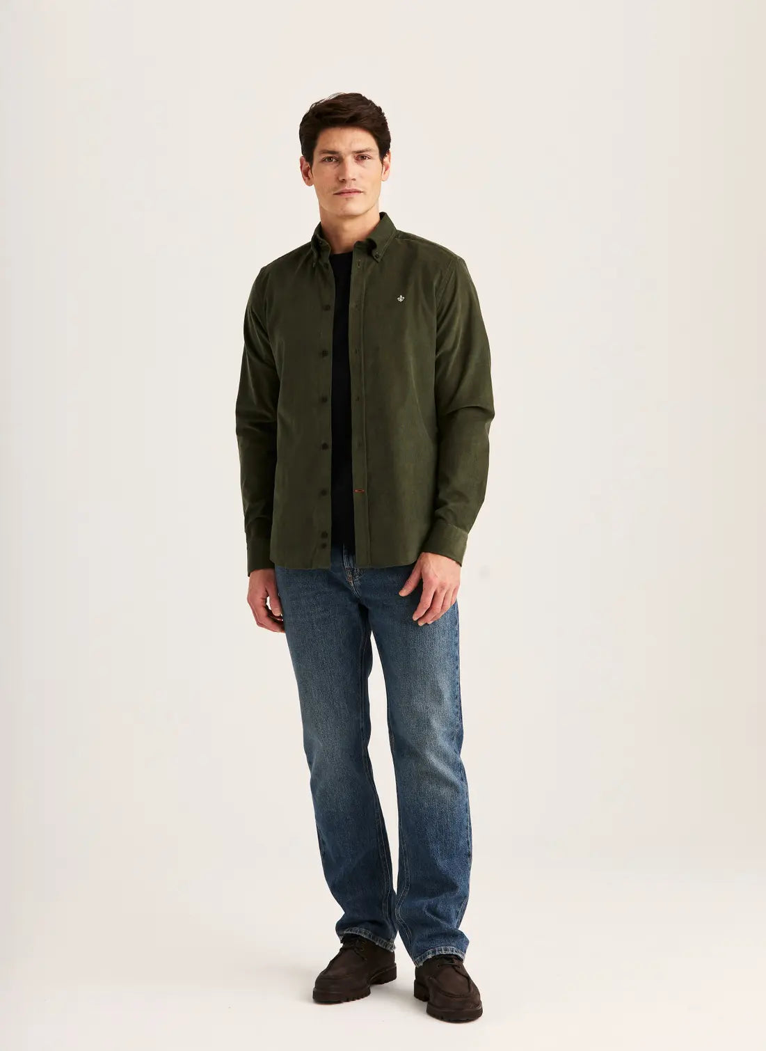 Morris Douglas Cord Shirt Olive