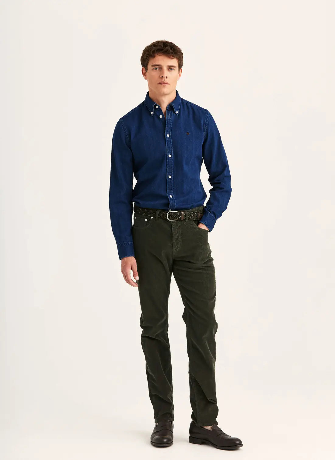 Morris James Cord 5 Pocket Olive