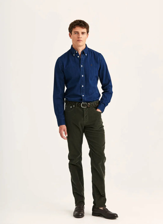 Morris James Cord 5 Pocket Olive