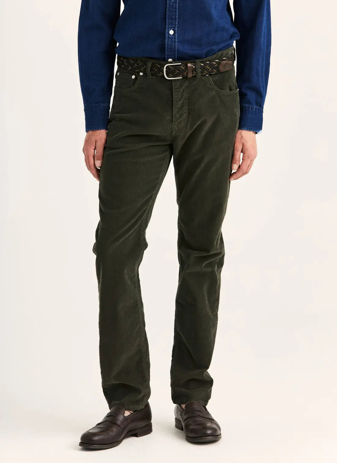 Morris James Cord 5 Pocket Olive