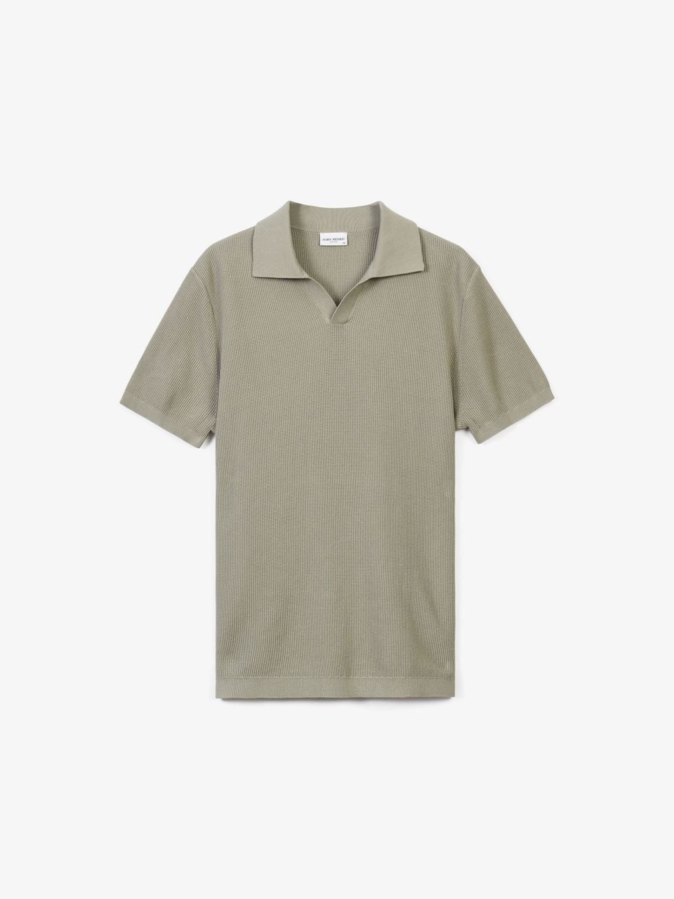 John Henric Cotton Texture Knitted ss Polo Green