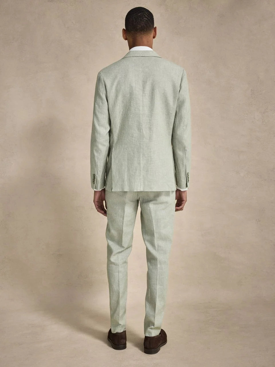 John Henric Linen Blend Single Breasted Blazer Green