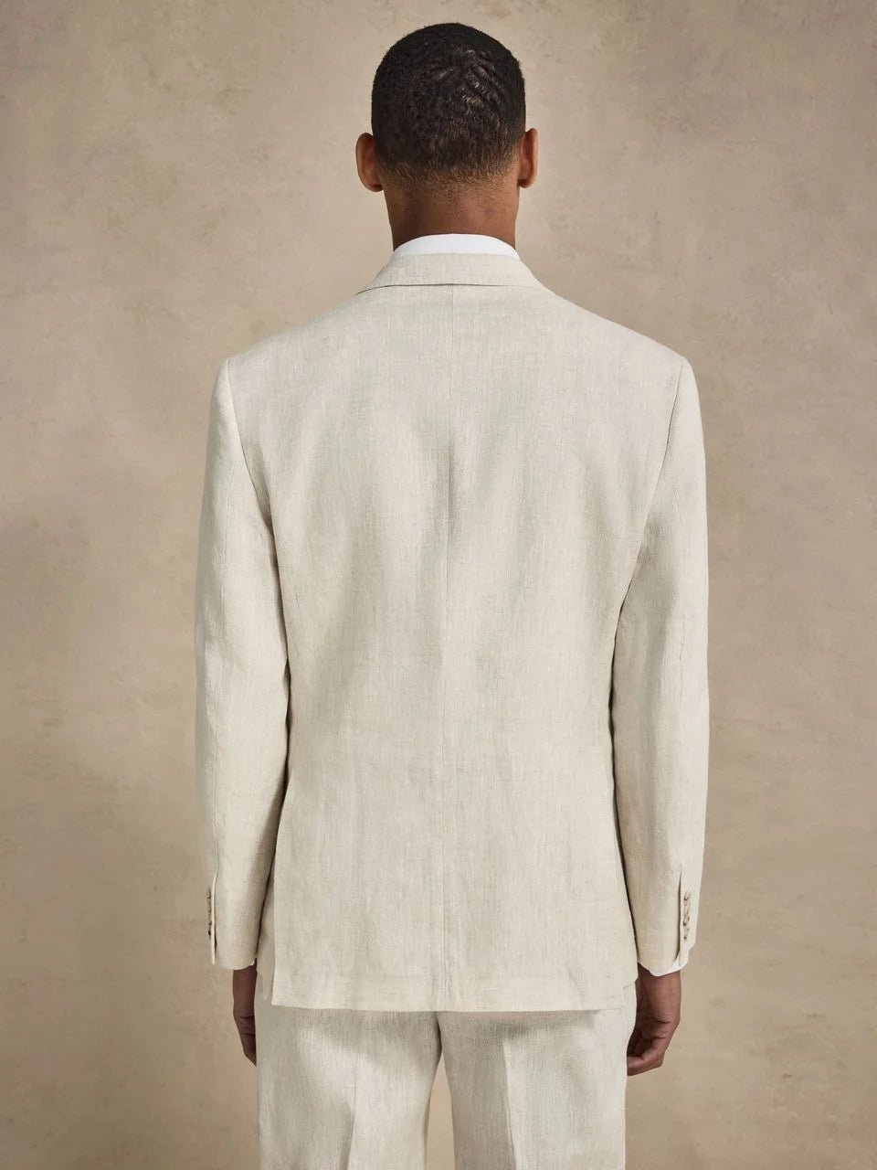 John Henric Linen Double Breasted Blazer Sand