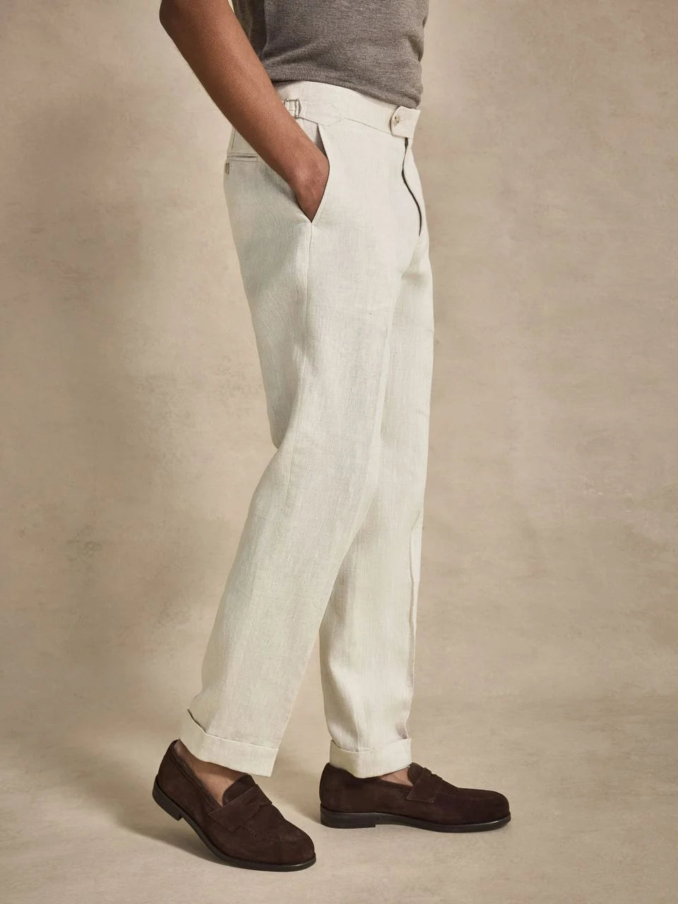 John Henric Linen Suit Pants Sand
