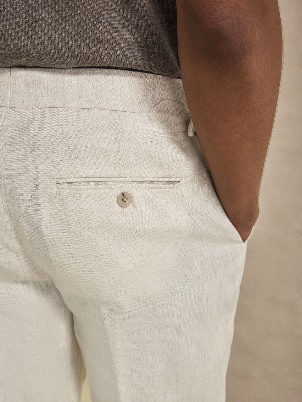 John Henric Linen Suit Pants Sand
