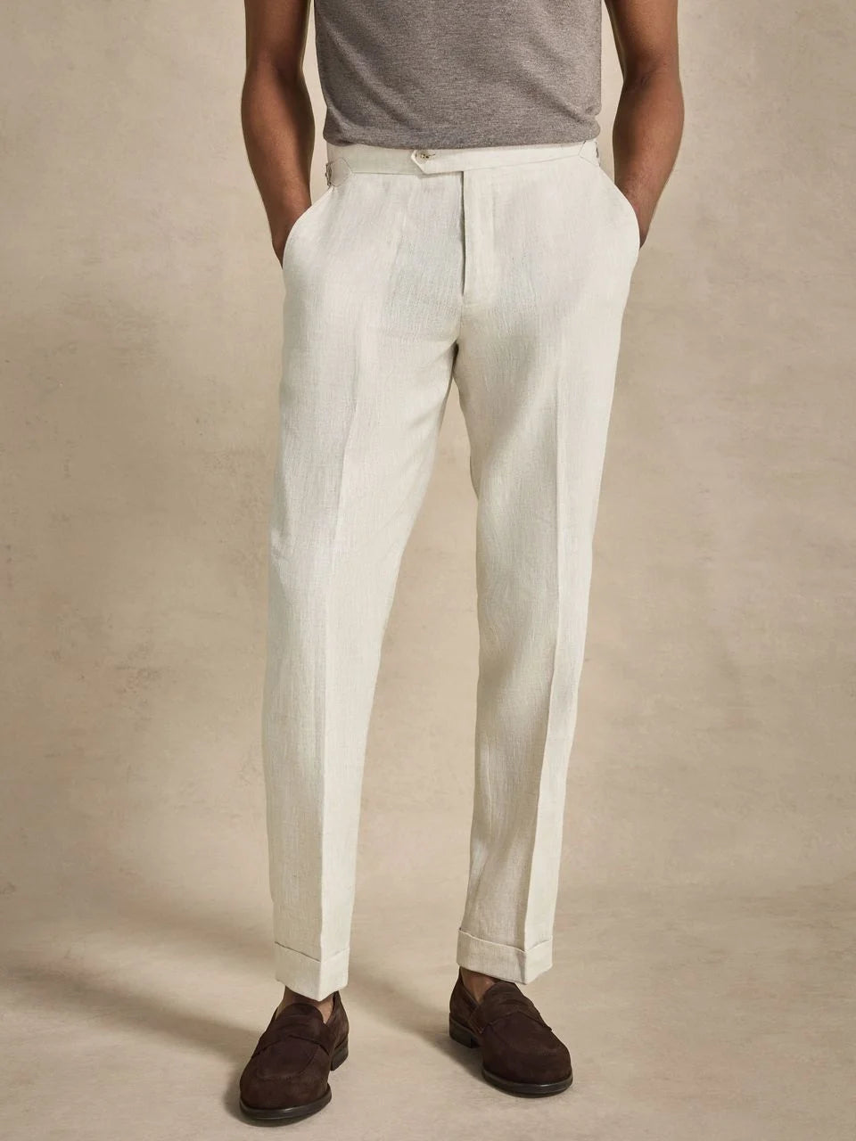 John Henric Linen Suit Pants Sand