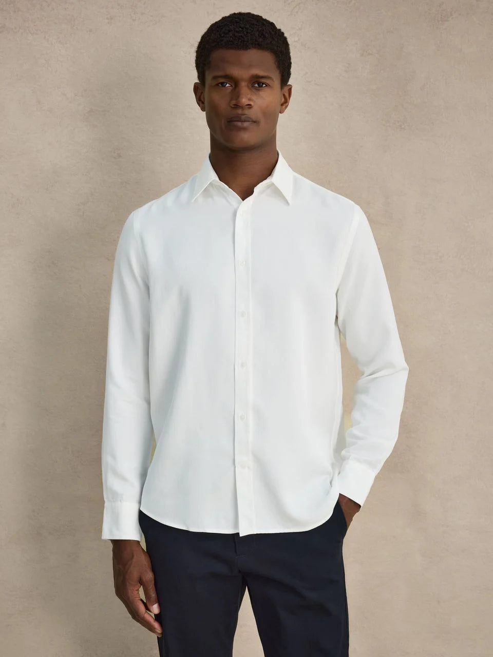 John Henric Casual Lyocell Shirt White