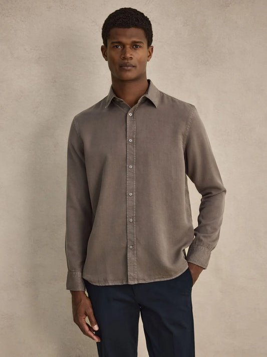 John Henric Casual Lyocell Shirt Taupe