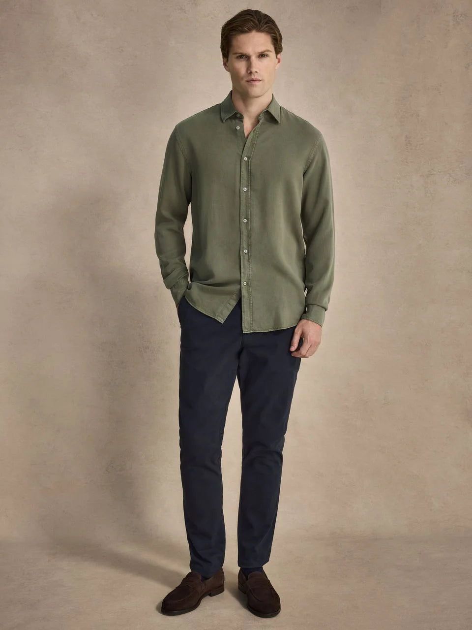 John Henric Casual Lyocell Shirt Green