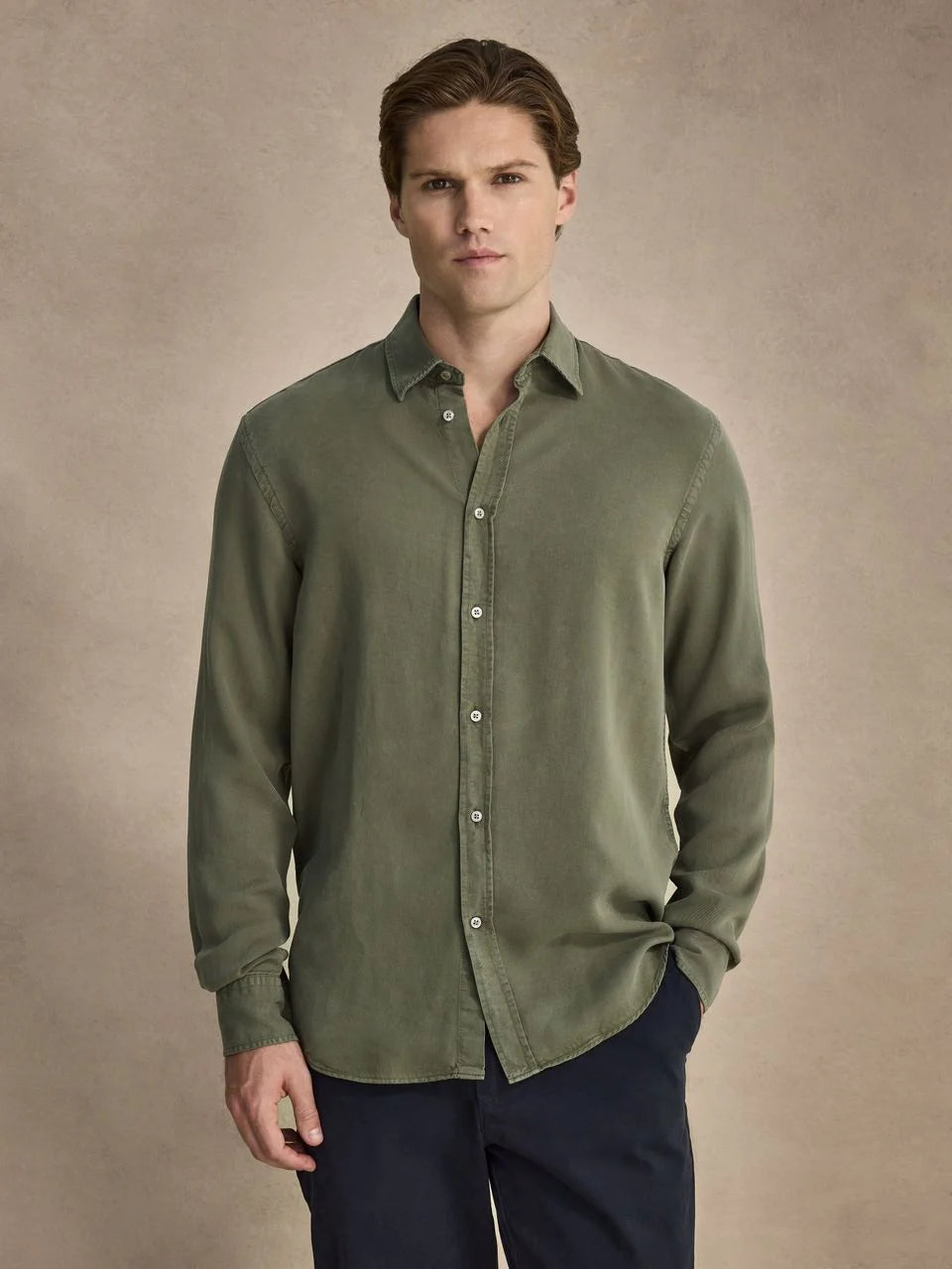 John Henric Casual Lyocell Shirt Green