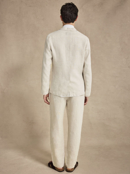 John Henric Linen Single Breasted Blazer Beige