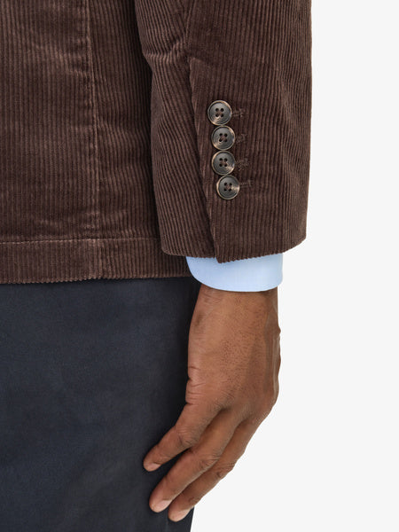 John Henric Corduroy Casual Single Breasted Blazer Brown