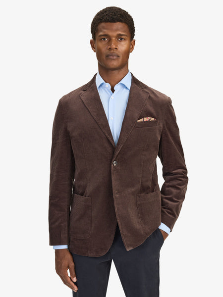 John Henric Corduroy Casual Single Breasted Blazer Brown