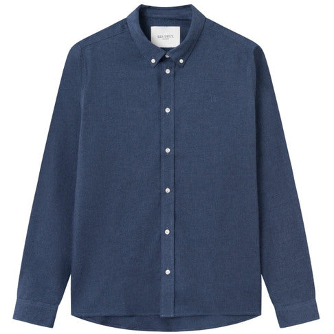 Les Deux Desert Reg Shirt Dark Navy Melange