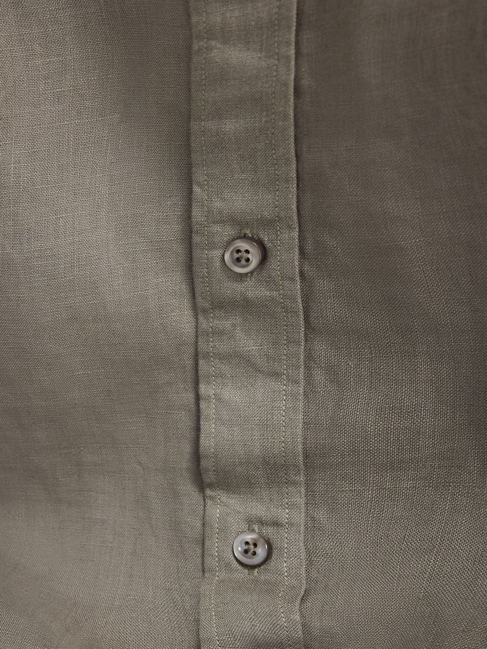 John Henric Casual Linen Shirt Solid Pointed Collar Green