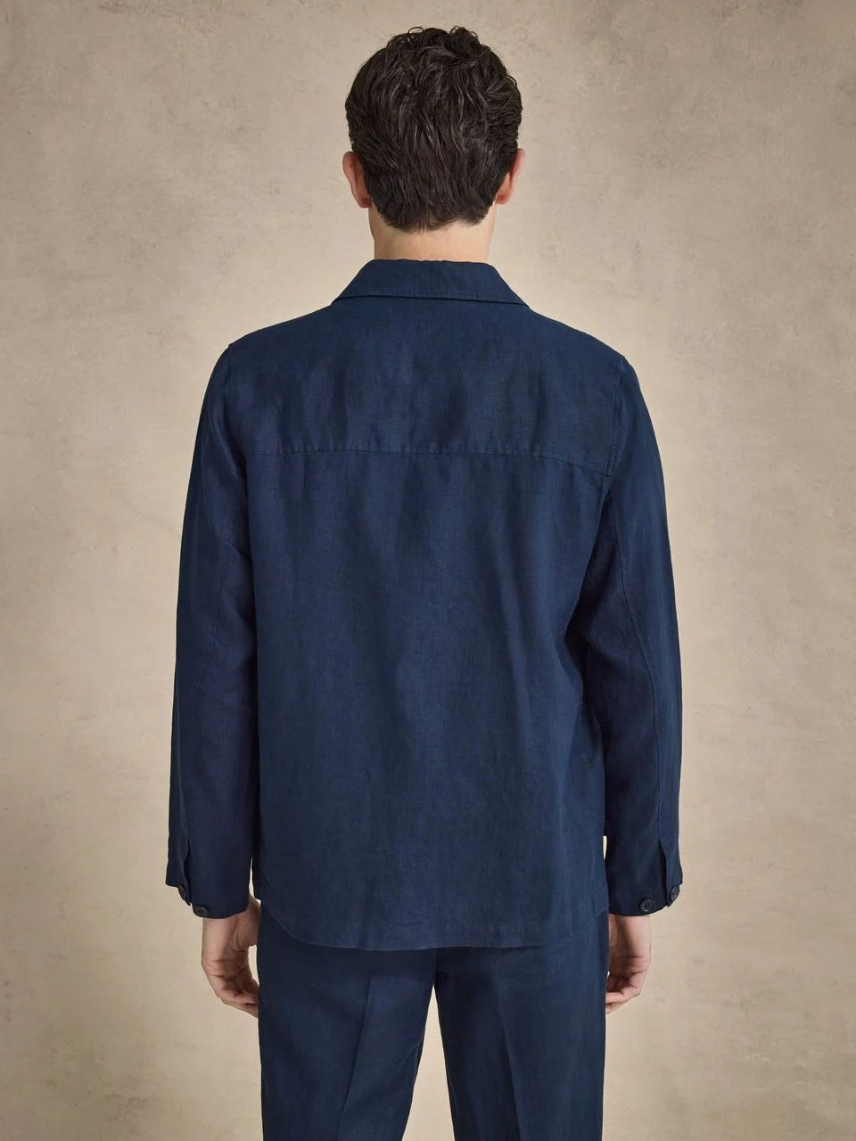 John Henric Linen Overshirt (Jerry) Navy Blue