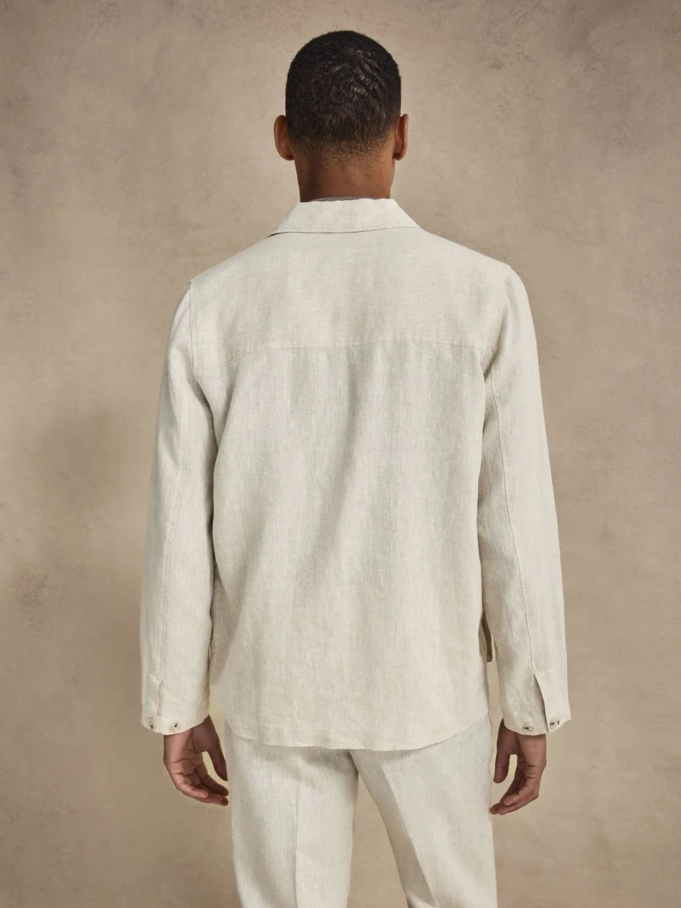 John Henric Linen Overshirt Sand