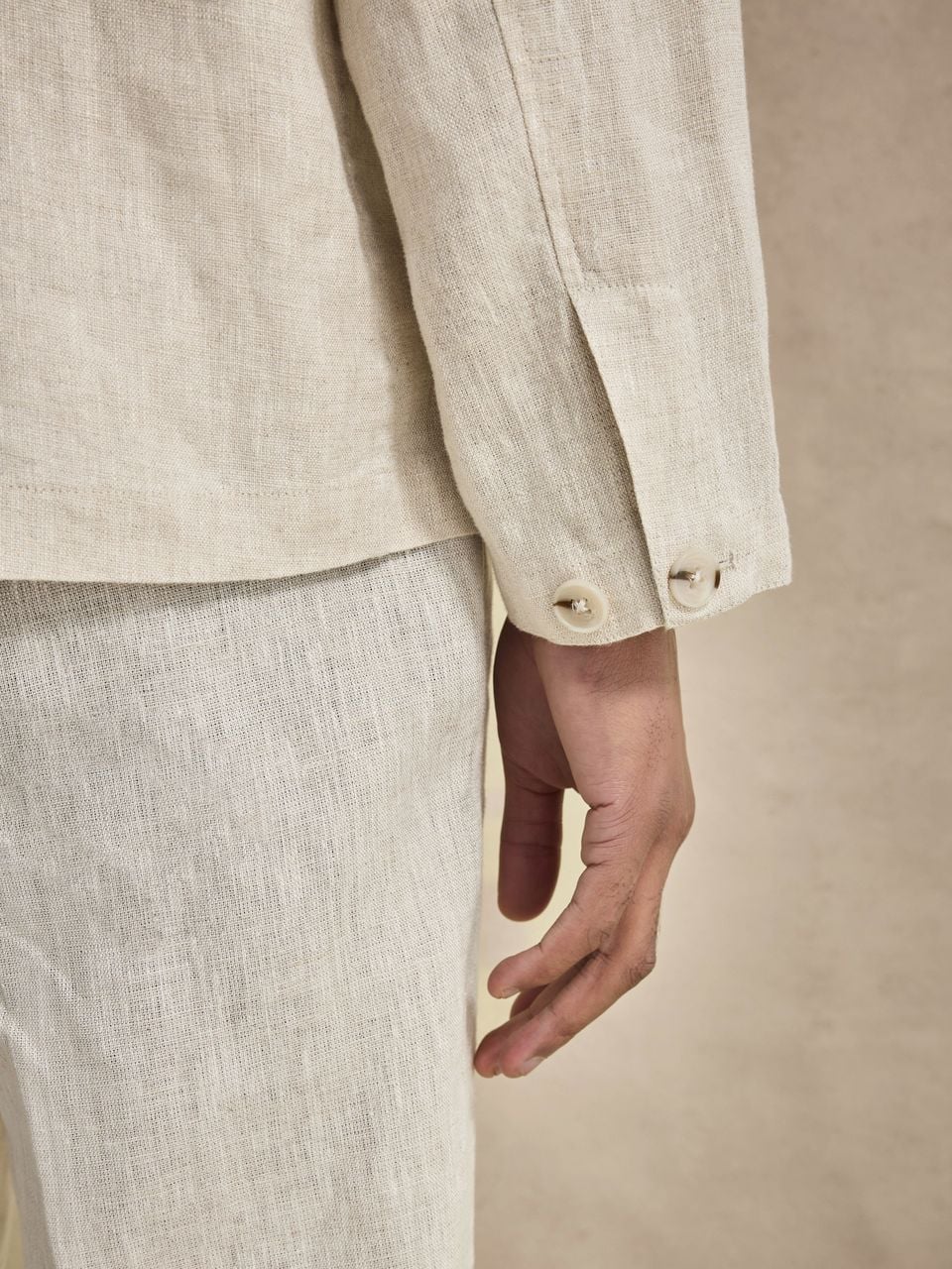 John Henric Linen Overshirt Sand