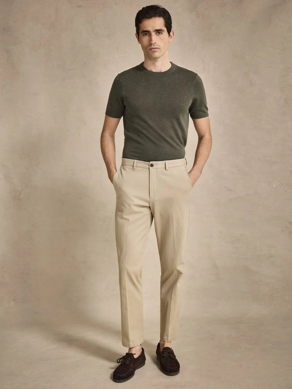 John Henric Lyocell Linen Tee Green