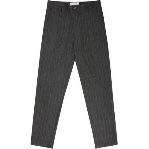 Les Deux Como Pinstripe Suit Pants Dark Grey Melange/Rubber