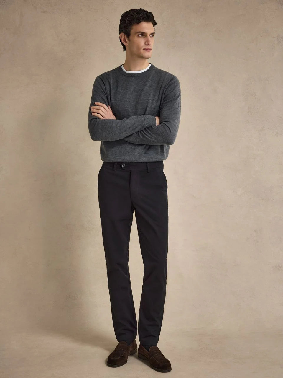 John Henric Cotton Twill Chinos Black