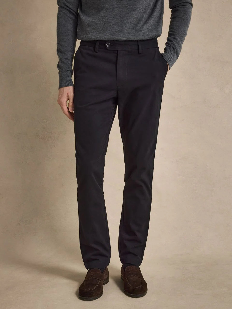 John Henric Cotton Twill Chinos Black