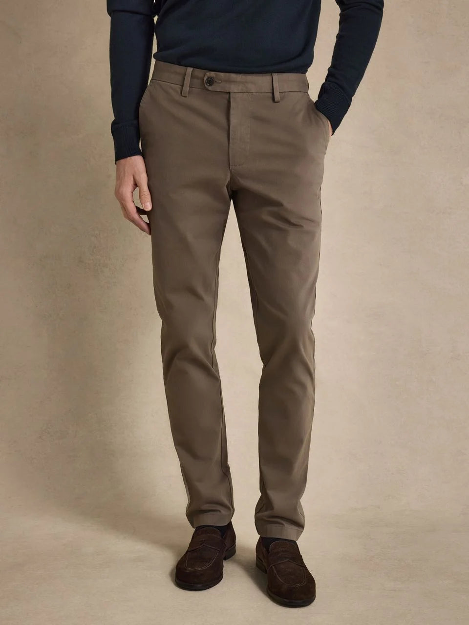 John Henric Cotton Twill Chinos Taupe
